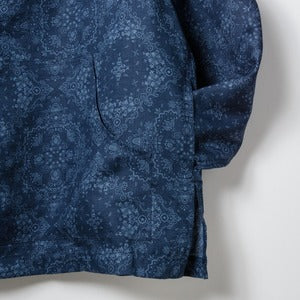 zampuメキシカンパーカー (Leftover fabric Mexican hoodie) -blue arabesque pattern-