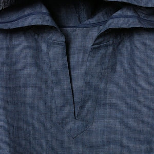 zampuメキシカンパーカー (Leftover fabric Mexican hoodie) -black×blue(plaid)-