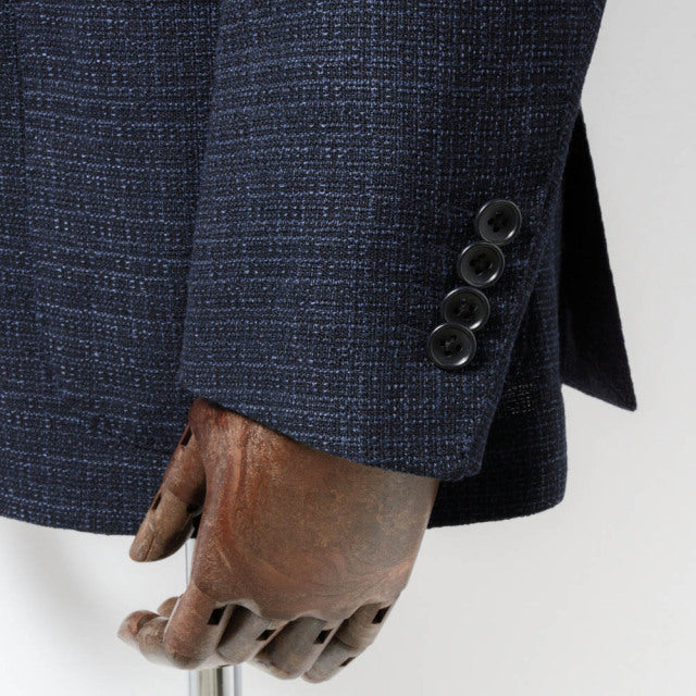 Double breasted jacket 【ABMG14-21】 Italian Fabric Navy Linen mix Hop Sack 【春秋】