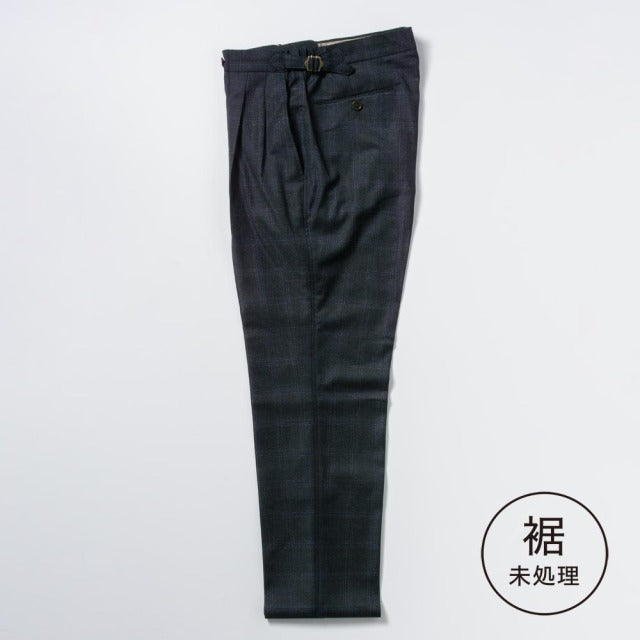 2tuck Regular Model 【BCMG94-11】 GRAY amunzen check W100% REDA Super110S 裾未処理品 【春夏秋商品】