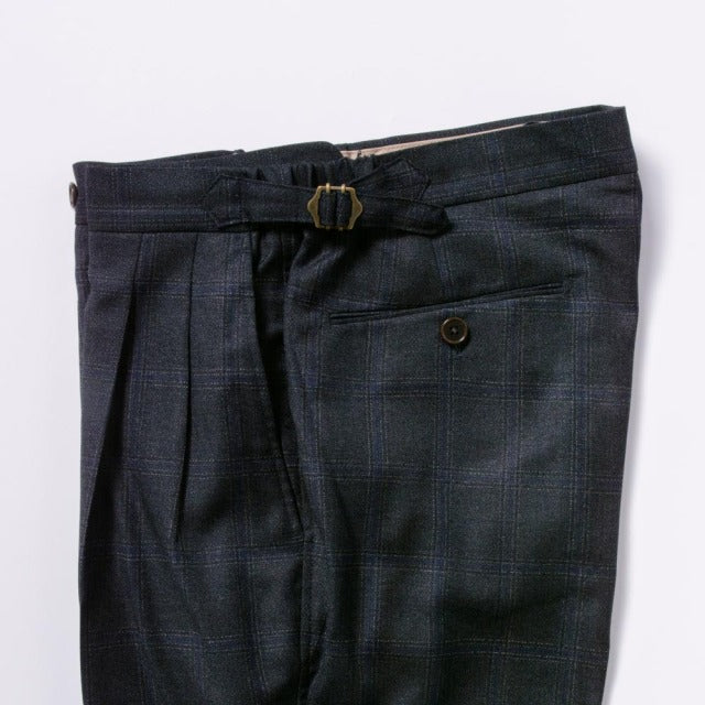 2tuck Regular Model 【BCMG94-11】 GRAY amunzen check W100% REDA Super110S 裾未処理品 【春夏秋商品】