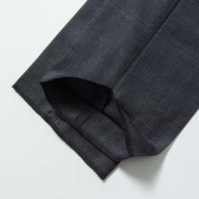 2tuck Regular Model 【BCMG94-11】 GRAY amunzen check W100% REDA Super110S 裾未処理品 【春夏秋商品】