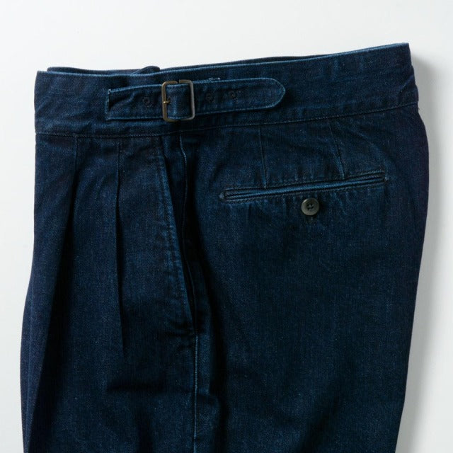 【定番品】2tuck Gurkha Model INDIGO 【BCMG85-10】 C100% 12oz denim 裾未処理【通年向け商品】
