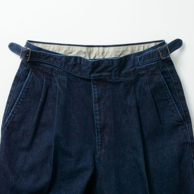 【定番品】2tuck Gurkha Model INDIGO 【BCMG85-10】 C100% 12oz denim 裾未処理【通年向け商品】
