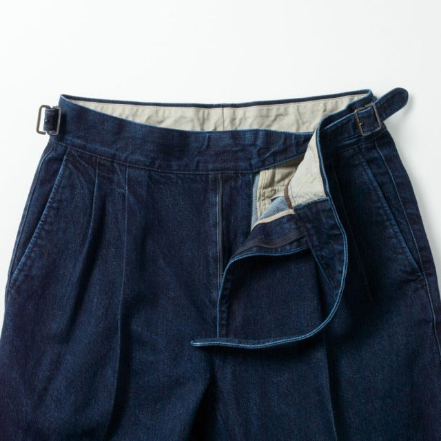 【定番品】2tuck Gurkha Model INDIGO 【BCMG85-10】 C100% 12oz denim 裾未処理【通年向け商品】
