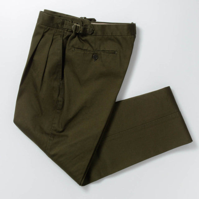 【定番品】2tuck Regular Model 【BCMG51-20】 Khaki C100% High Count West Point CottonTwill 裾未処理品 (春秋冬商品)