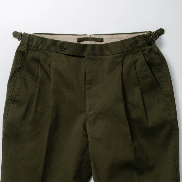 【定番品】2tuck Regular Model 【BCMG51-20】 Khaki C100% High Count West Point CottonTwill 裾未処理品 (春秋冬商品)