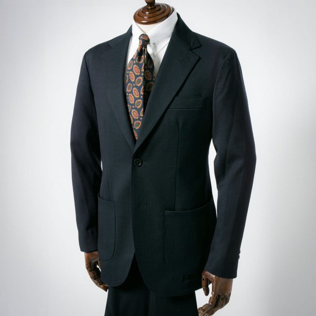 Single 2B jacket 【ABMG16-10】 Navy Wool 100% MARZOTTO HAVANA (春秋冬商品) 【セットアップ対応】