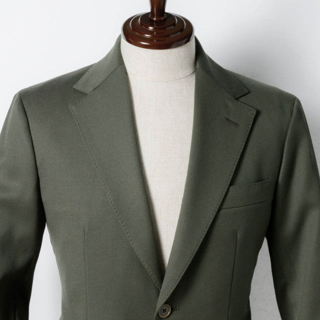 Single 2B jacket 【ABMG16-20】 Khaki Green Wool 100% MARZOTTO HAVANA (春秋冬商品) 【セットアップ対応】