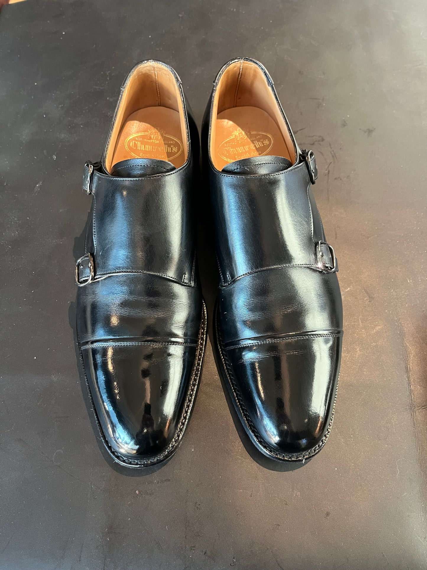 Church's Double buckle "Monk-Strap" in Black calfskin UK6