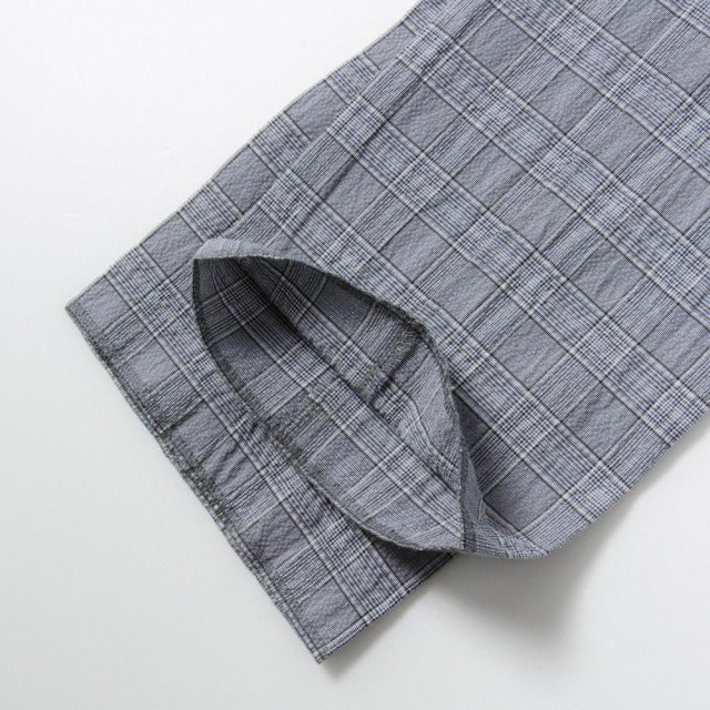 2tuck Regular Model 【BCMG77-13】 Glen Check -seersucker NAVY P50C44L6% COOLMAX 裾未処理品 【春夏商品】