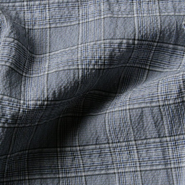 2tuck Regular Model 【BCMG77-13】 Glen Check -seersucker NAVY P50C44L6% COOLMAX 裾未処理品 【春夏商品】