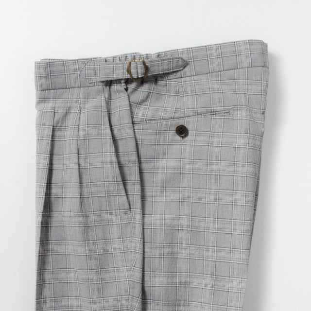 2tuck Regular Model 【BCMG77-73】 Glen Check -seersucker GRAY P50C44L6% COOLMAX 裾未処理品 【春夏商品】