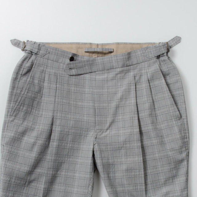 2tuck Regular Model 【BCMG77-73】 Glen Check -seersucker GRAY P50C44L6% COOLMAX 裾未処理品 【春夏商品】