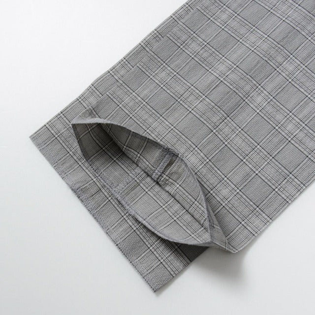 2tuck Regular Model 【BCMG77-73】 Glen Check -seersucker GRAY P50C44L6% COOLMAX 裾未処理品 【春夏商品】