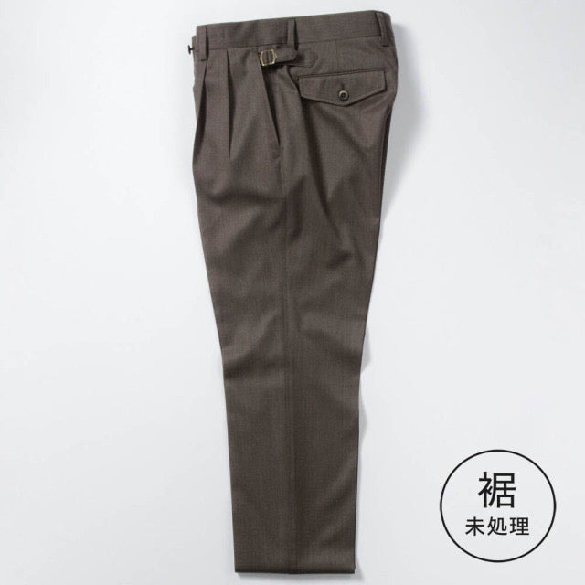 2tuck Belt-Loop Model 【BCMG42-40】 Amber Brown W50%P50% SOLOTEX REPREVE 裾未処理品 【春夏秋商品】