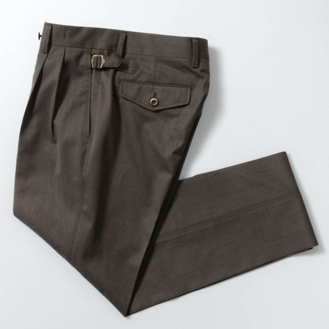2tuck Belt-Loop Model 【BCMG42-40】 Amber Brown W50%P50% SOLOTEX REPREVE 裾未処理品 【春夏秋商品】