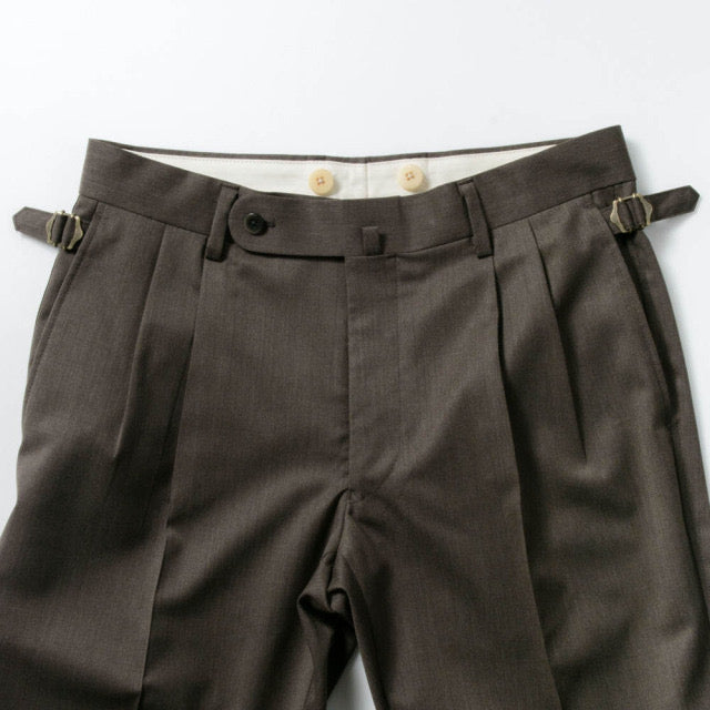 2tuck Belt-Loop Model 【BCMG42-40】 Amber Brown W50%P50% SOLOTEX REPREVE 裾未処理品 【春夏秋商品】