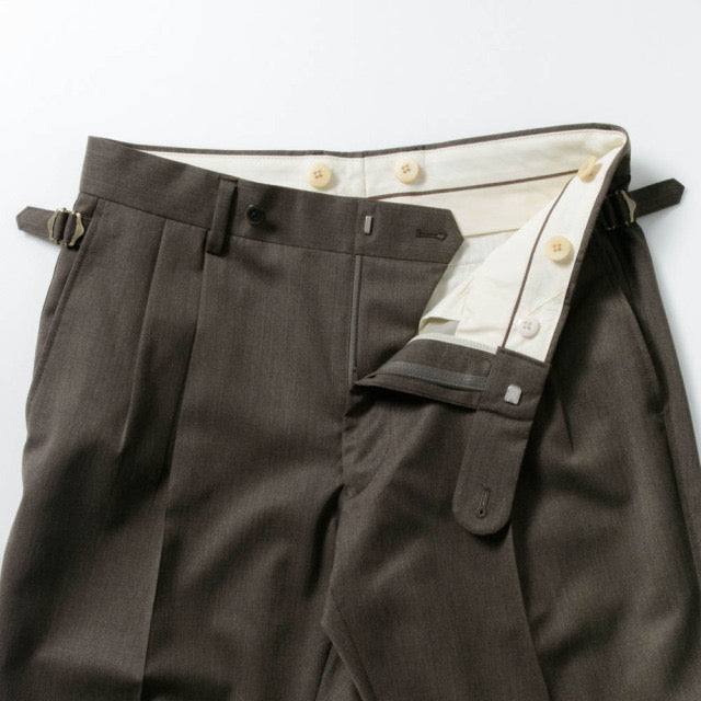 2tuck Belt-Loop Model 【BCMG42-40】 Amber Brown W50%P50% SOLOTEX REPREVE 裾未処理品 【春夏秋商品】