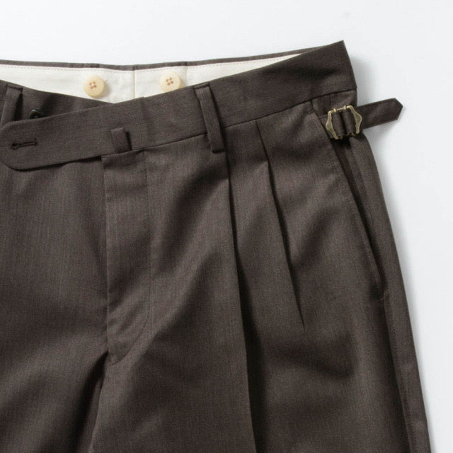2tuck Belt-Loop Model 【BCMG42-40】 Amber Brown W50%P50% SOLOTEX REPREVE 裾未処理品 【春夏秋商品】