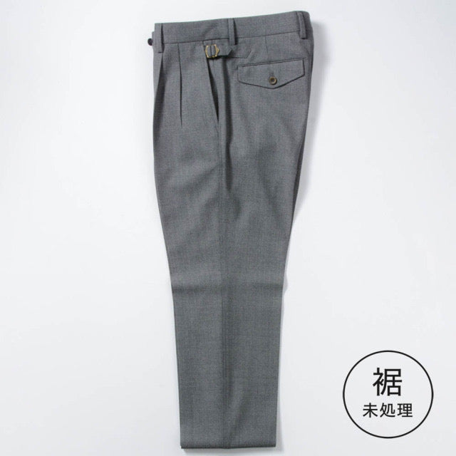 2tuck Belt-Loop Model 【BCMG43-70】 M-GRAY VB CANONICO 4PLY FRESCO W100% 裾未処理品 【春秋商品】