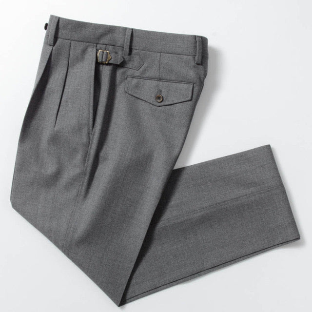 2tuck Belt-Loop Model 【BCMG43-70】 M-GRAY VB CANONICO 4PLY FRESCO W100% 裾未処理品 【春秋商品】