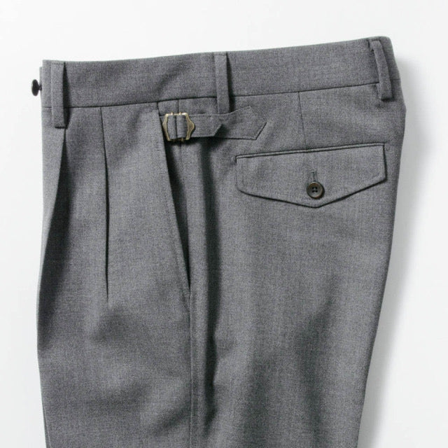 2tuck Belt-Loop Model 【BCMG43-70】 M-GRAY VB CANONICO 4PLY FRESCO W100% 裾未処理品 【春秋商品】