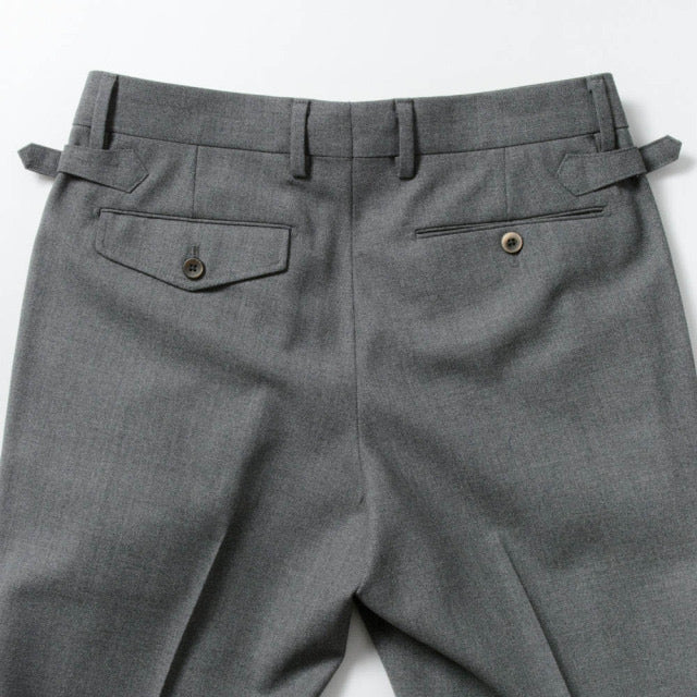 2tuck Belt-Loop Model 【BCMG43-70】 M-GRAY VB CANONICO 4PLY FRESCO W100% 裾未処理品 【春秋商品】