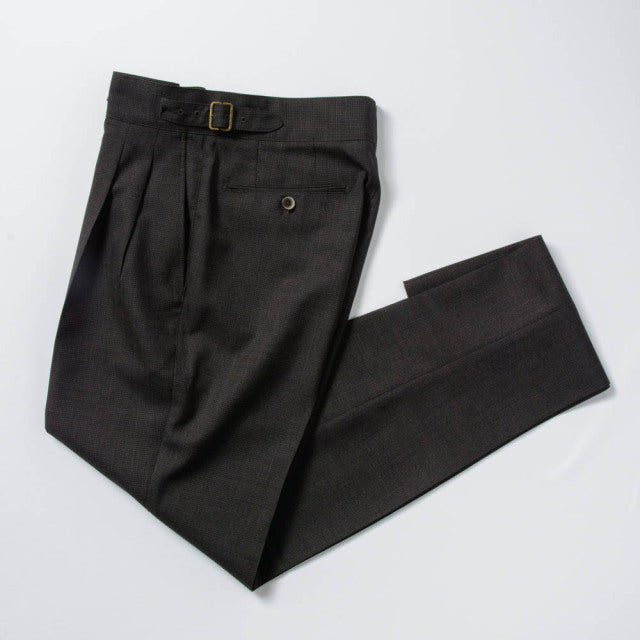 2tuck　Gurkha　Model　【BCMG91-40】　Brown Hounds tooth　W100%　CANONICO 21micron　裾未処理　【春夏秋商品】