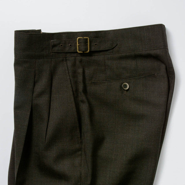 2tuck　Gurkha　Model　【BCMG91-40】　Brown Hounds tooth　W100%　CANONICO 21micron　裾未処理　【春夏秋商品】