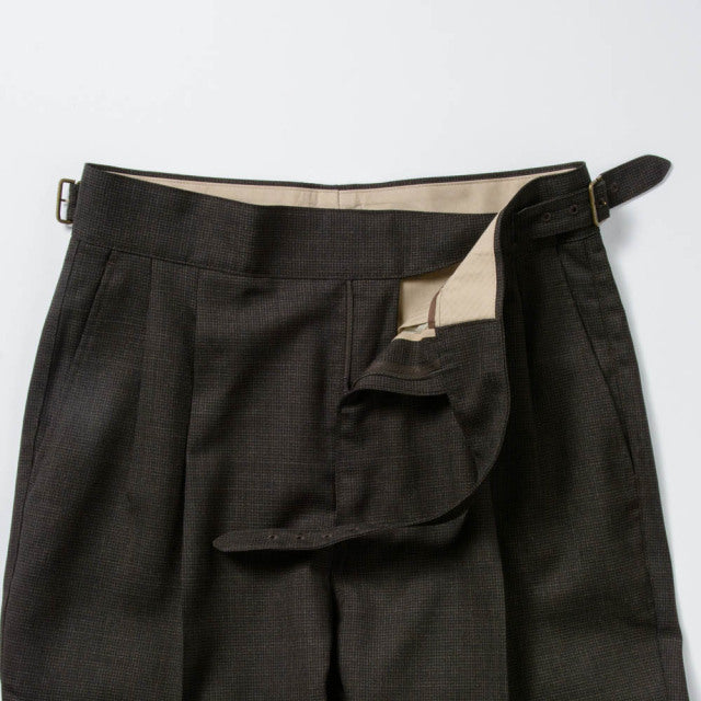 2tuck　Gurkha　Model　【BCMG91-40】　Brown Hounds tooth　W100%　CANONICO 21micron　裾未処理　【春夏秋商品】