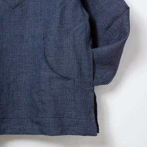 zampuメキシカンパーカー (Leftover fabric Mexican hoodie) -black×blue(plaid)-
