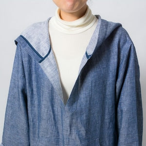 zampuメキシカンパーカー (Leftover fabric Mexican hoodie) -ink blue-