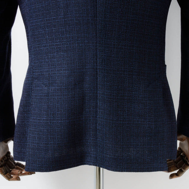 Double breasted jacket　【ABMG14-21】　Italian Fabric Navy Linen mix Hop Sack 【春秋】