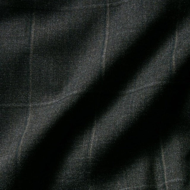 2tuck　Regular Model　【BCMG94-42】　BROWN　check　W100%　 CANONICO 21micron　裾未処理品 【春夏秋商品】