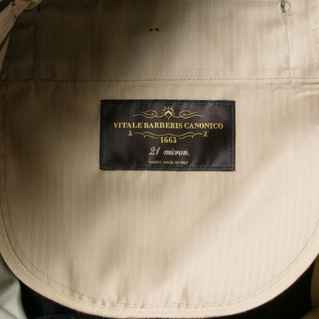 2tuck　Regular Model　【BCMG94-42】　BROWN　check　W100%　 CANONICO 21micron　裾未処理品 【春夏秋商品】