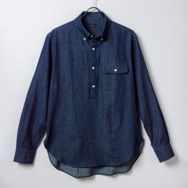 Pullover Button-down Shirts 【EAMG04-10】 C100% 6oz　denim