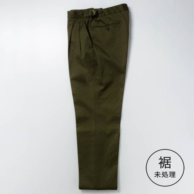 【定番品】2tuck　Regular Model　【BCMG51-20】 Khaki C100%　High Count West Point CottonTwill　裾未処理品　（春秋冬商品）