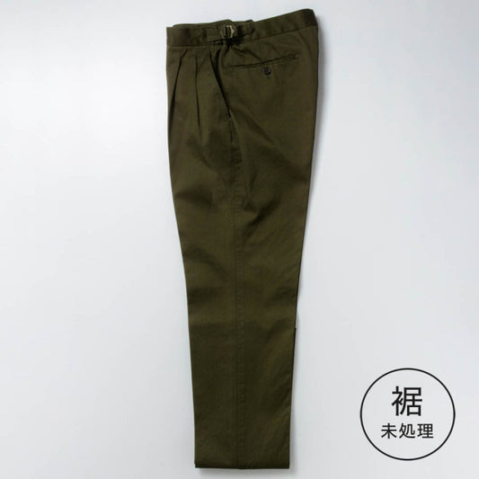 【定番品】2tuck　Regular Model　【BCMG51-20】 Khaki C100%　High Count West Point CottonTwill　裾未処理品　（春秋冬商品）