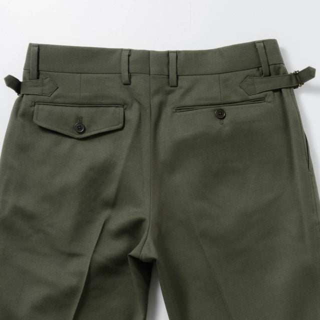 2tuck Regular Belt-Loop Model　【BCMG46-20】　Khaki Green　Ｗ100%　MARZOTTO HAVANA 裾未処理品 【春秋冬商品】【セットアップ対応】