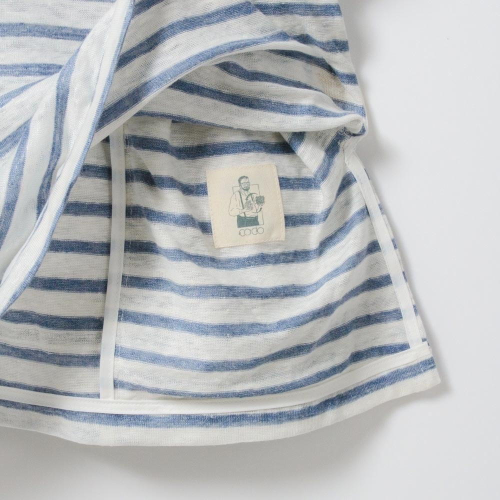 zampuメキシカンパーカー (Leftover fabric Mexican hoodie) -white×blue(knit)-
