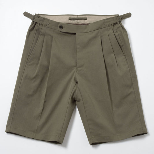2tuck Bermuda Model　【BCMG28-40】　Khaki Brown　P100　Spun Polyester Stretch Twill 【夏商品】