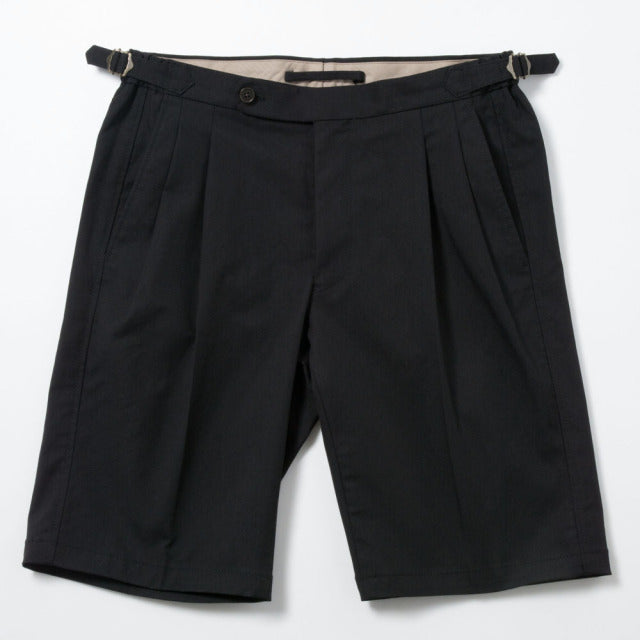 2tuck Bermuda Model　【BCMG28-80】　Black　P100　Spun Polyester Stretch Twill　【夏商品】