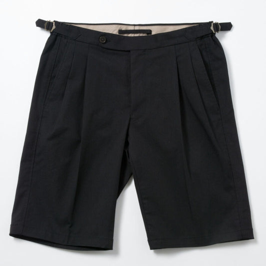 2tuck Bermuda Model　【BCMG28-80】　Black　P100　Spun Polyester Stretch Twill　【夏商品】