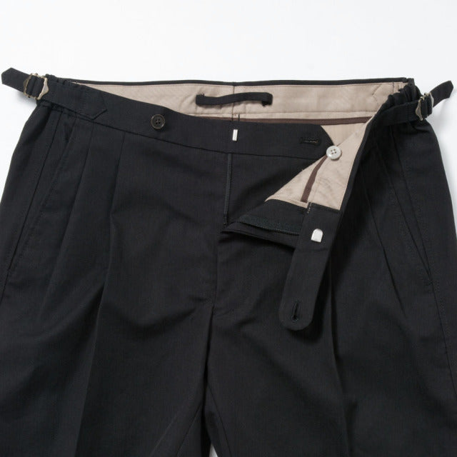 2tuck Bermuda Model　【BCMG28-80】　Black　P100　Spun Polyester Stretch Twill　【夏商品】