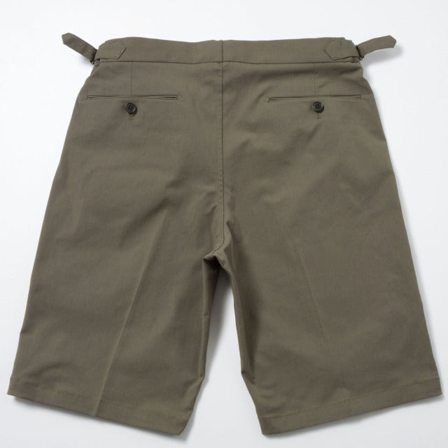 2tuck Bermuda Model　【BCMG28-40】　Khaki Brown　P100　Spun Polyester Stretch Twill 【夏商品】