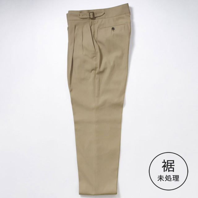 2tuck　Gurkha　Model　【BCMG26-40】　Beige 　High Twisted Twill 撥水加工　裾未処理　【梅雨対策　春夏商品】