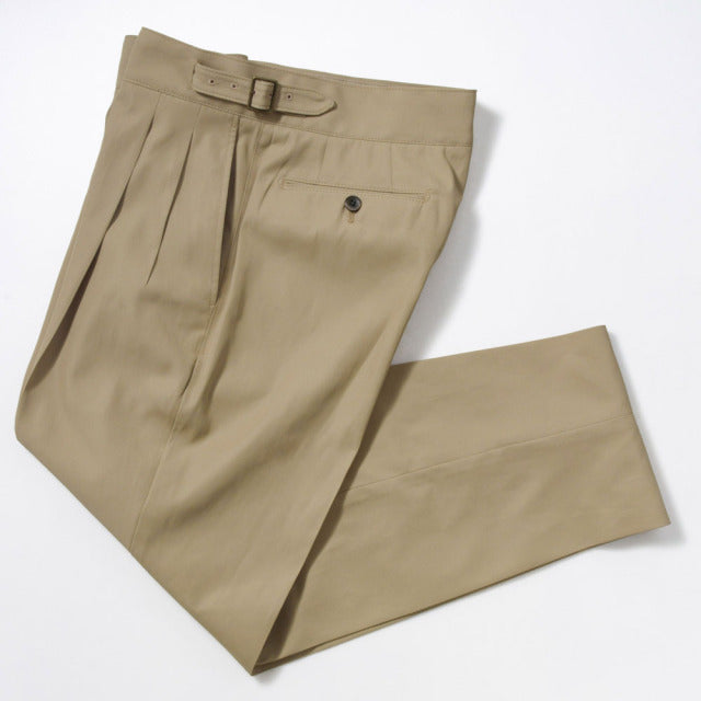 2tuck　Gurkha　Model　【BCMG26-40】　Beige 　High Twisted Twill 撥水加工　裾未処理　【梅雨対策　春夏商品】