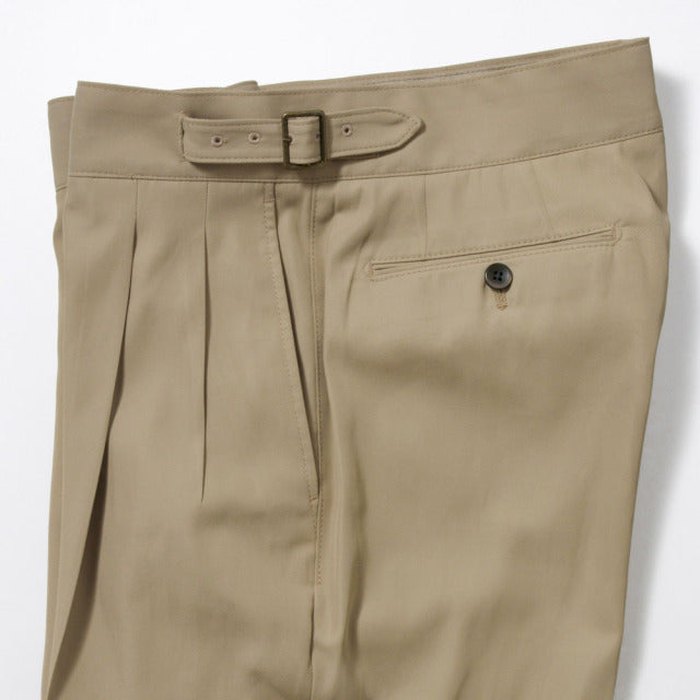 2tuck　Gurkha　Model　【BCMG26-40】　Beige 　High Twisted Twill 撥水加工　裾未処理　【梅雨対策　春夏商品】