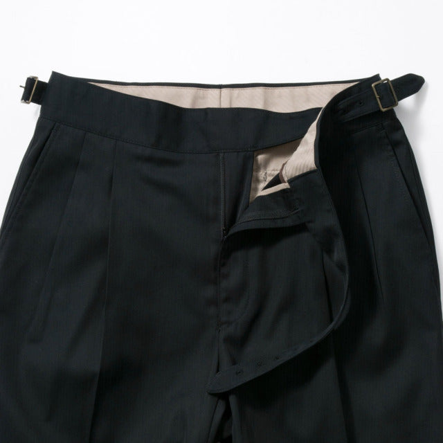 2tuck　Gurkha　Model　【BCMG26-80】　Black 　High Twisted Twill 撥水加工　裾未処理　【梅雨対策　春夏商品】